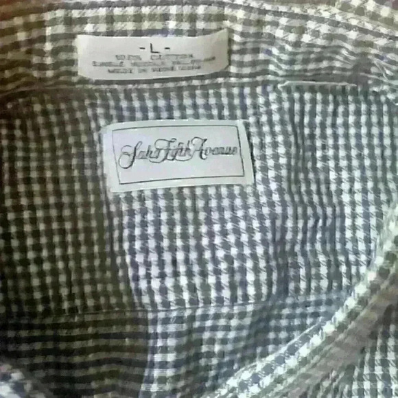 Saks Fifth Ave mens short sleeve blue green - Picture 3 of 4